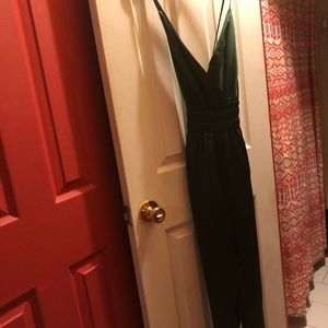 Sleeveless satin jumpsuit